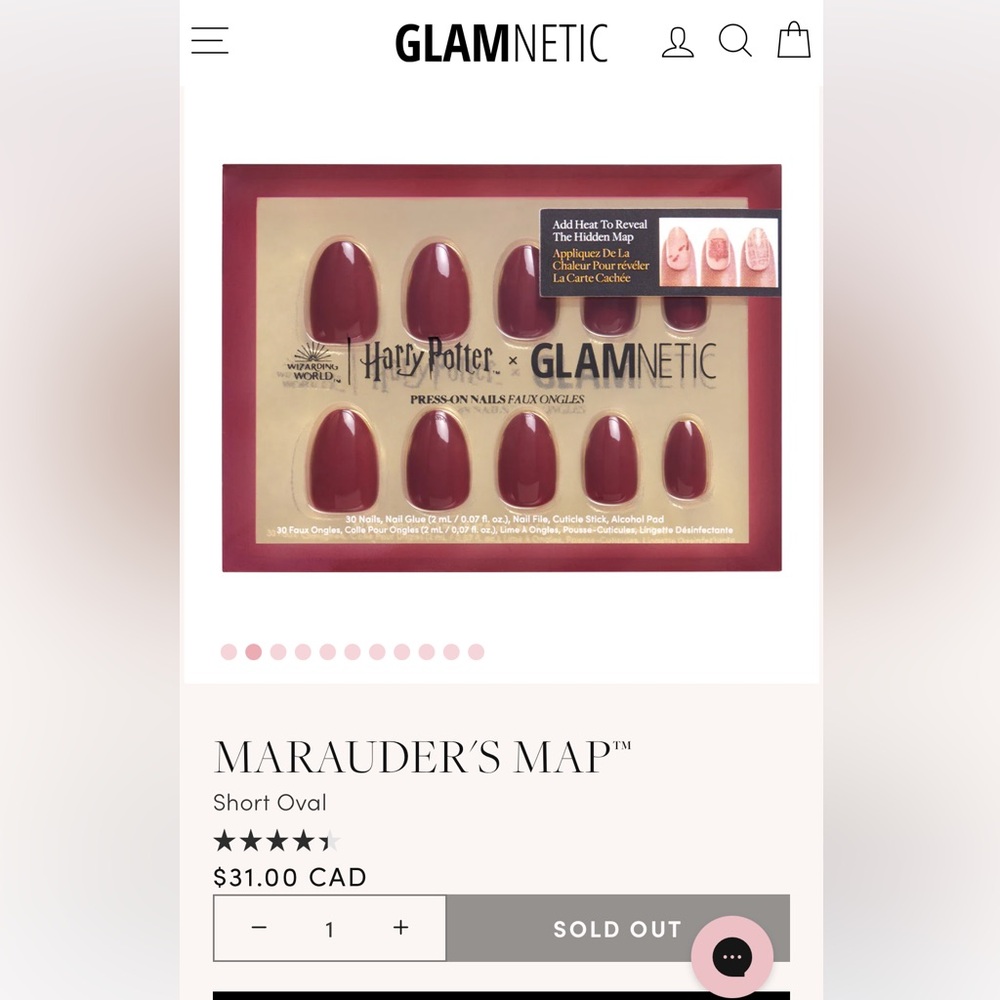 Harry Potter Glamnetic Nails - Marauder’s Map